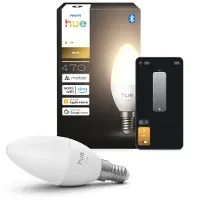 Philips Hue White E14 Kerzenlampe – Smarte LED 470lm 2700K Dimmbar bis 0,2% Zigbee & Matter – 1er-Pack