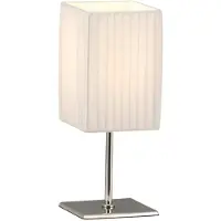 Globo Lighting LED Tischleuchte, Textil weiß, Chrom, H 26 cm