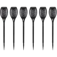 Globo 6er Set LED Solar-Steckleuchte, Stanzungen, schwarz, H 49,5 cm