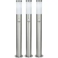 Etc-shop Edelstahl-Außenleuchte mit Bewegungsmelder im 3er-Set