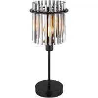 Globo Lighting LED Tischleuchte, Metall, Glasstäbe, rauchfarben, E14, H 37,5 cm