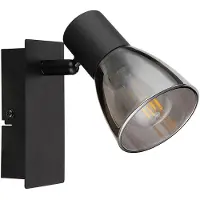 Etc-shop Wandleuchte, Leselampe, Schlafzimmer, Metall, Glas, schwarz