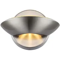Globo Wandleuchte, Up Down, 2 Flammig, Nickel matt, H 15,5cm
