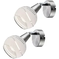 Etc-shop 2x LED Wandleuchten mit verstellbarem Glasspot ELLIOTT