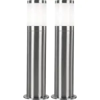 Globo Lighting 2er Set LED Stehleuchte, Edelstahl silber, H 50 cm
