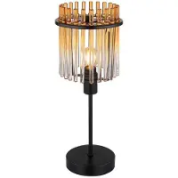 Globo Lighting LED Tischleuchte, Metall, Glas Amber, H 37,5 cm