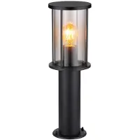 Globo Stehleuchte Gartenlampe, Edelstahl, schwarz, IP54, H 45 cm