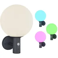 Globo RGB LED Wandleuchte, anthrazit, Glas, Bewegungsmelder, H 37 cm
