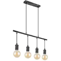 Globo LED Hängeleuchte, Industrial, 4-flammig, grau, H 120 cm