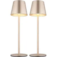 Globo Lighting 2x LED Tischlampe, champagner, Touchdimmer, Flaschenaufsatz