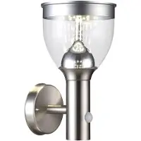 Globo LED Solar Wandleuchte, Edelstahl, Bewegungsmelder, H 28,7 cm