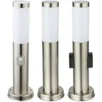 Etc-shop 3er Set LED Edelstahl Stehleuchten für den Außenbereich