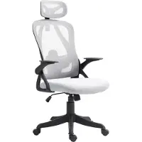 CLP Bürostuhl Taos Ergonomischer Schreibtischstuhl mit Kopfstütze grau