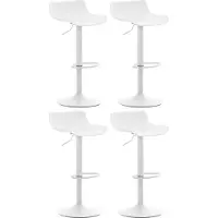 CLP 4er Set Barhocker Aveiro höhenverstellbar und drehbar | Farbe weiß