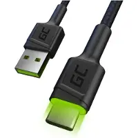 Green Cell GC Ray LED | 1,2m USB C Kabel Typ C Nylon Ladekabel Schnellladekabel | für Samsung Galaxy S21 S20 Ultra S10 S9 S8+ | Note 20 10 9 8 | A80 A71 A70 A50 A42 A41 A31 | Huawei Honor P40 P30 P20 P10 P9 Lite