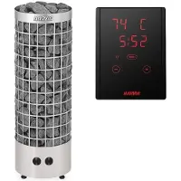 MAKU Saunaöfen Cilindro Pc70e Chrome + Xenio Cx110