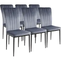 Albatros Esszimmerstühle mit Samt-Bezug 6er Set MODENA, Grau - Stilvolles Vintage Design, Eleganter Polsterstuhl am Esstisch - Küchenstuhl oder Stuhl Esszimmer mit hoher Belastbarkeit
