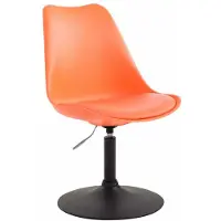 CLP Esszimmerstuhl Maverick Kunststoff drehbar mit Höhenverstellung orange Gestell Farbe schwarz