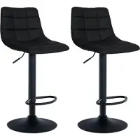 CLP 2er Set Barhocker Jerry Kunstleder höhenverstellbar und 360 drehbar schwarz Gestell Farbe schwarz
