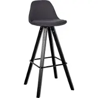 CLP Barhocker Corbin Stoff Square | Farbe dunkelgrau Gestell Farbe schwarz