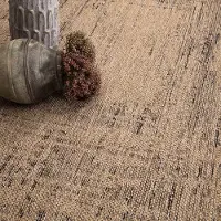 TT Home Waschbarer In-& Outdoorteppich Wetterfest Garten Terrasse Esszimmer Boho Muster Unicolor Meliert Moderner Style Größe 120 cm Rund