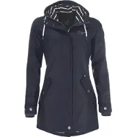 Dry Fashion Damen Regenmantel Kiel - Frauen Regenjacke Damen Jacke mit verstellbarer Kapuze Lang Winddicht Wasserdicht in Navy Größe 42
