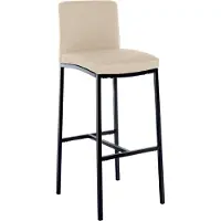 CLP Barhocker Freeport mit Vierfußgestell und Rückenlehne creme Material Stoff