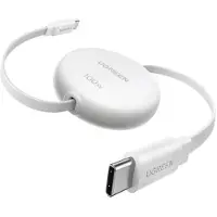 UGREEN Einziehbares Kabel USB-C zu USB-C, 100W PD, L531 Nexode, 1 m, Weiß