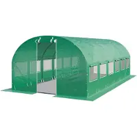 TOOLPORT Foliengewächshaus Gewächshaus 3x6m stabil & langlebig mit Fenster - reißfeste PE Plane 180g/m² grün transparent