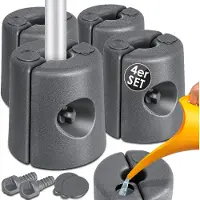 Kesser Pavillonstandfüße 4er Set Pavillon Standfuß mit Wasser/Sand befüllbar 22 x 22 x 25cm HDPE Gewichte zur Stabilisation für Pavillons Gartenzelte Festzelte Standsicherung Stabil