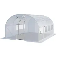 TOOLPORT Foliengewächshaus Gewächshaus 3x4m stabil & langlebig mit Fenster - reißfeste PE Plane 180g/m² weiß transparent