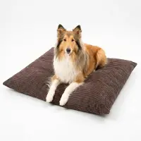 4L Textil MOLLY Hundekissen flauschig Cord Hundebett Grosse Hunde mit Bezug und Reißverschluss kuscheliges Hundekissen waschbar 120x100 cm, Braun
