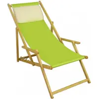 Erst-Holz Strandstuhl pistazie Liegestuhl Sonnenliege Gartenstuhl Deckchair Buche natur klappbar 10-306NKH
