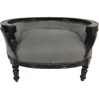 Casa Padrino Barock Hunde & Katzen Sofa Grau/Schwarz Hundebett & Katzenbett