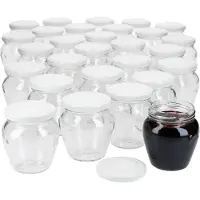 MamboCat 75er Set Marmeladengläser Vaso Orcio 212ml Twist-Off-Deckel TO63 weiß Einmachgläser Honig Konfitüre Gelee