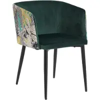HTI Stuhl Destin gepolstert mit Armlehnen, halbhohe Lehne, Grau, 58x73x56 cm, Sitzhöhe 46 cm