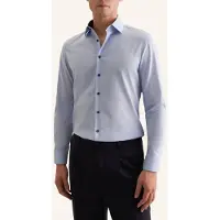 Seidensticker Businesshemd "Schwarze Rose", Herren, Gr. M (40), normale Ärmellängen, blau, 100% Baumwolle, unifarben, slim fit, 2-Knopf-Manschette, Hemden Businesshemd, Slim 1/1 Kentkragen Uni