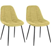 CLP 2er Set Stuhl Tom Kunstleder oder Stoff mit Metallgestell hellgrün Material Stoff