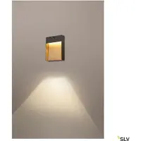 SLV Flatt Sensor LED Outdoor-Wandlampe 3000K Anthrazit, Braun