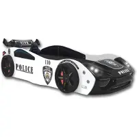 Aileenstore Autobett Kinderbett "Police" + Sportsitze 90x200 inkl. Lattenrost