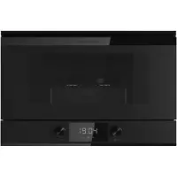Kuppersbusch MattBlack Design Linie. Kompakte Mikrowelle mit 6 Funktionen und Grill - 38 cm Nischenhöhe und Türanschlag links
