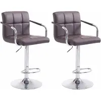 CLP 2er Set Barhocker Lucy V2 höhenverstellbar und drehbar braun Gestell Farbe chrom