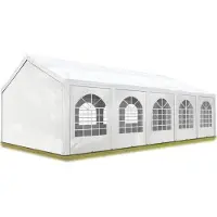Sonstiges TOOLPORT Hochwertiges Partyzelt 4x10 m Pavillon Zelt PE Plane 450 N Gartenzelt Festzelt Wasserdicht weiß