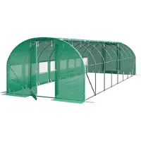 TOOLPORT Premium Foliengewächshaus 3x8m PE Plane 180g/m² grün transparent