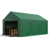 TOOLPORT Lagerzelt 4x6 m Zelthalle Unterstand Weidezelt PVC Plane 700 N wasserdicht in dunkelgrün