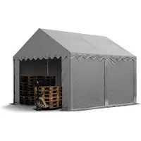 TOOLPORT Lagerzelt 3x4 m Unterstand Weidezelt Garagenzelt PVC Plane 700 N wasserdicht in grau