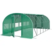 TOOLPORT Premium Foliengewächshaus 3x6m PE Plane 180g/m² grün transparent