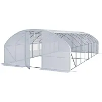 TOOLPORT Premium Foliengewächshaus 4x8m PE Plane 180g/m² weiß transparent