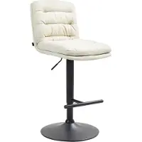 CLP Barhocker Damar Stoff höhenverstellbar und drehbar | creme Farbe creme Gestell Farbe schwarz