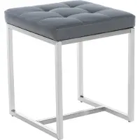 CLP Sitzhocker Barci mit Polsterung und Edelstahlgestell | Farbe grau